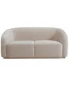 Tov Yara Pleated Beige Velvet Loveseat In Beige