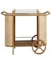 TOV FURNITURE TOV FURNITURE YUMA NATURAL RATTAN BAR CART