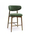 Tov Furniture Zinea Performance Textured Velvet Counter Stool In Green