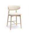 Tov Furniture Zinea Performance Textured Velvet Counter Stool In White