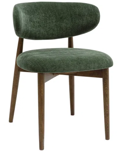 Tov Furniture Zinea Performance Textured Velvet Dining Chair In Green