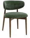 Tov Furniture Zinea Performance Textured Velvet Dining Chair In Green