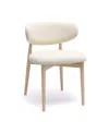 Tov Furniture Zinea Performance Textured Velvet Dining Chair In White