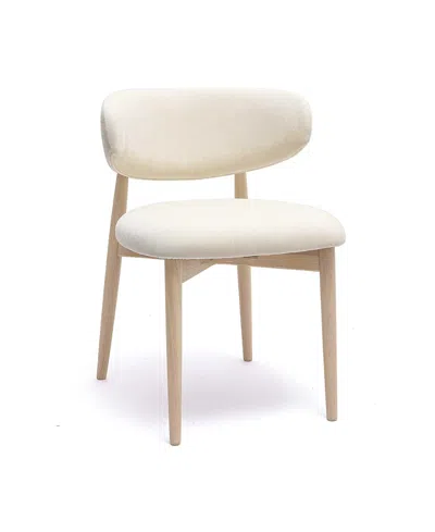 Tov Furniture Zinea Performance Textured Velvet Dining Chair In White