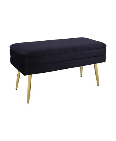 Tov Furniture Ziva Velvet Storage Bench In Black