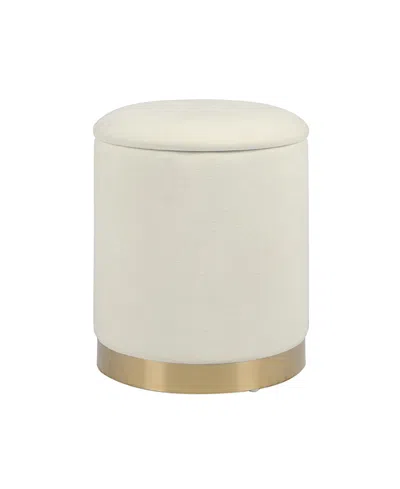 Tov Furniture Zoe Chenille Round Storage Ottoman