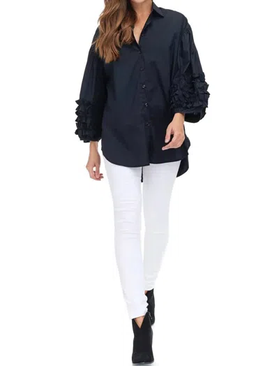 Tov Ruffle Sleeve Blouse In Black