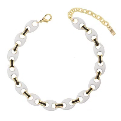 Tova Amherst Reversible Necklace In Black/white In Silver