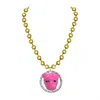 TOVA ANTIQUE GOLD PLATED POP CHAIN NECKLACE IN PINK
