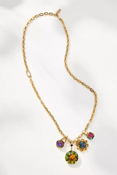 Tova Axel Crystal Charm Necklace In Gold