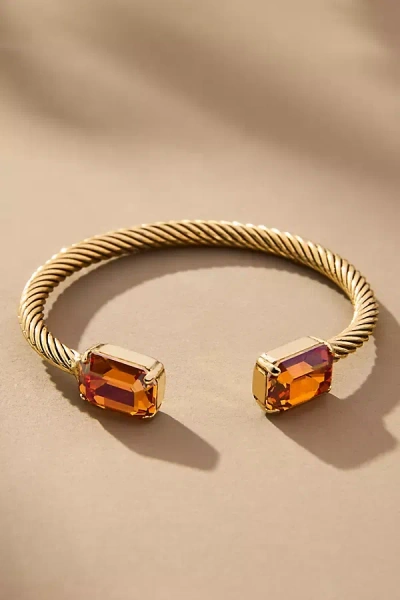 Tova Charlotte Rectangle Crystal Cuff Bracelet In Gold