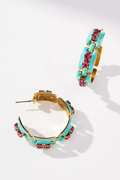 Tova Hillary Hoop Earrings In Blue