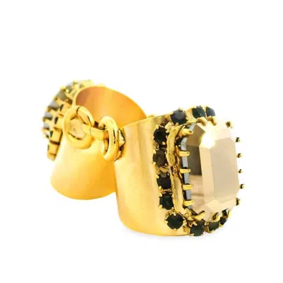 Tova Wella Hinge Ring In Antique Gold In Silver