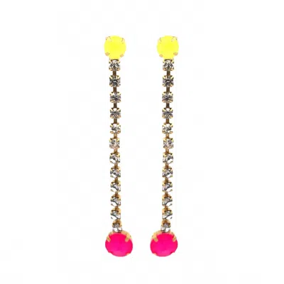 Tova Women's Aliza Earrings In Electric Pink In Gold
