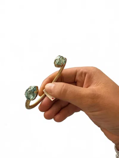 Tova Women's Charlotte Cuff In Pear In Aqua In Gold