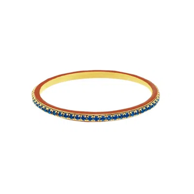 Tova Women's Helly Bangles Fall Edition Bracelets In Cocoa Brown/capri Blue Rhinestones In Multi