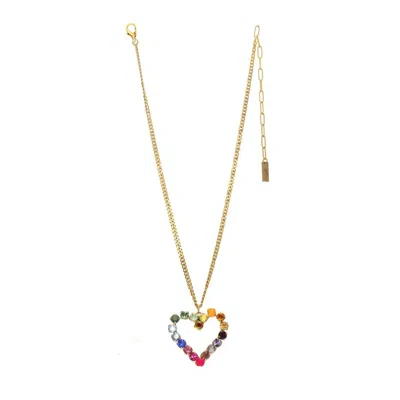 Tova Women's Mini Heart Pop Necklace In Watermelon In Gold