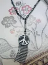 Tova Women's Peace Necklace In Silver In Black