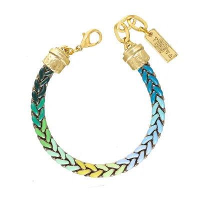 Tova Women's Salin Enamel Bracelet In Blue/green In Multi