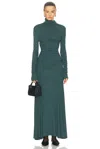 Tove Africa Ruched Stretch-jersey Turtleneck Maxi Dress In Blue