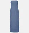 Tove Alba Strapless Denim Midi Dress In Blue