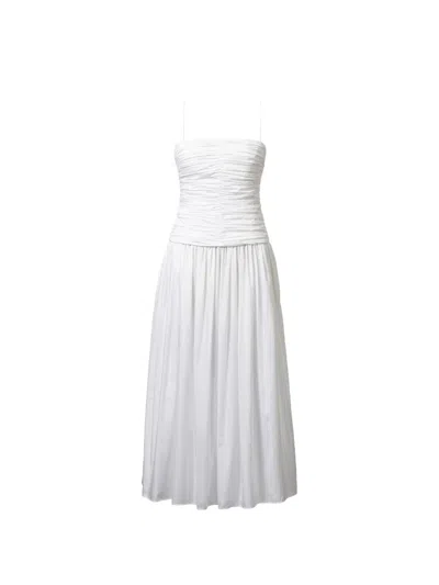 Tove Amina Ruched Midi Dress In White