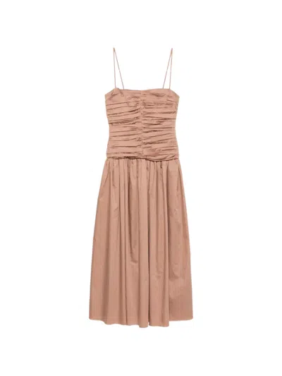 Tove Amina Ruched-bodice Midi Dress In Pink