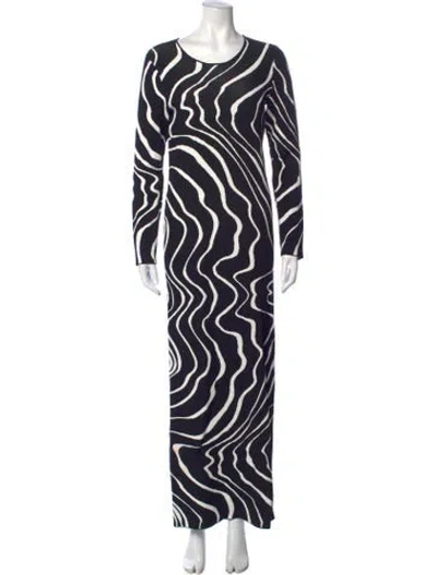 Pre-owned Tove Animal Print Long Dress W/ Tags In Blue