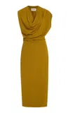 Tove Babette Draped Crepe Midi Dress