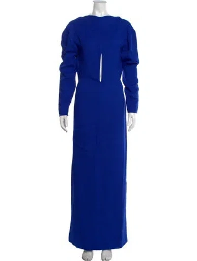 Pre-owned Tove Bateau Neckline Long Dress In Blue