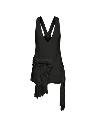 Tove Bebe Draped Racerback Blouse In Black