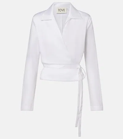 Tove Bronte Cotton Wrap Top In White