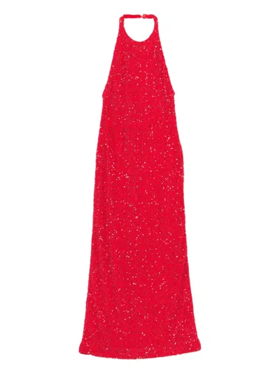 Tove Colette Sequin Maxi Dress In Red