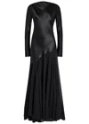 Tove Cordelia Asymmetric Silk Maxi Dress In Black
