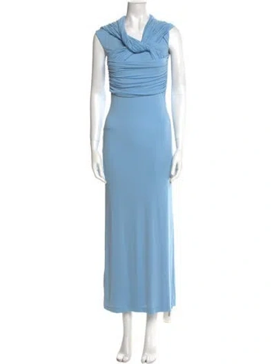 Pre-owned Tove Cowl Neck Long Dress In Blue