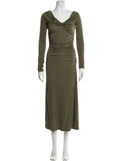 Pre-owned Tove Cowl Neck Long Dress In Green