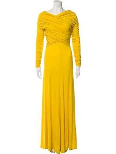 Pre-owned Tove Cowl Neck Long Dress In Yellow