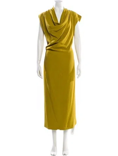 Pre-owned Tove Cowl Neck Long Dress In Yellow