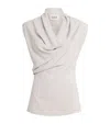 Tove Womens Dove Grey Nuala Sleeveless Stretch-wool Top In Neutral