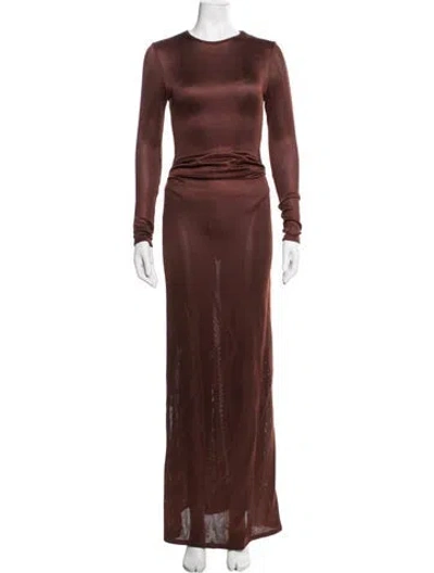 Pre-owned Tove Crew Neck Long Dress In Burgundy