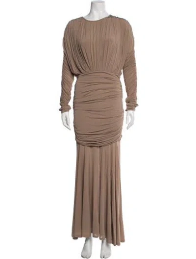 Pre-owned Tove Crew Neck Long Dress In Neutral