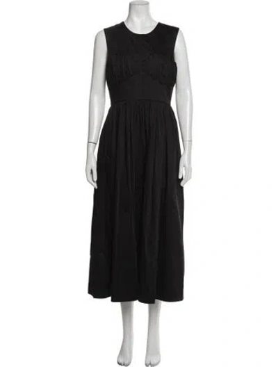Pre-owned Tove Crew Neck Midi Length Dress In Black
