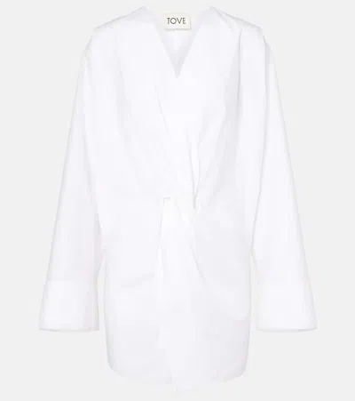 Tove Destry Gathered Cotton Poplin Top In White