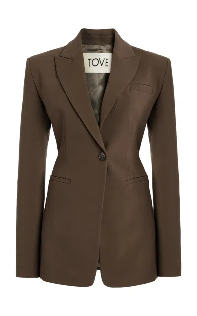 Tove Elda Single-breasted Blazer In Green