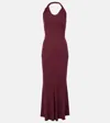 Tove Red Eleanor Halterneck Midi Dress In Burgundy