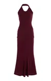Tove Eleanor Twist-detail Crepe Maxi Dress In Burgundy