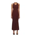 Tove Eleanor Twist-detail Halterneck Dress In Brown