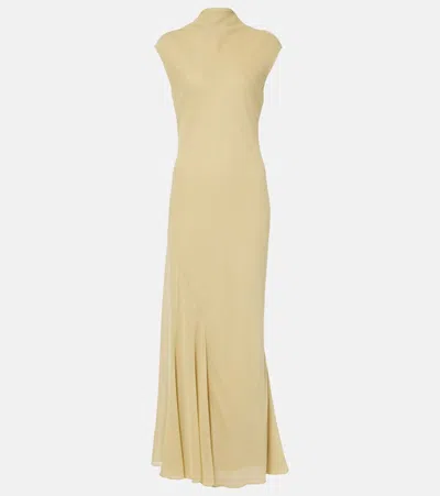 Tove Erin Silk Chiffon Maxi Dress In Sand