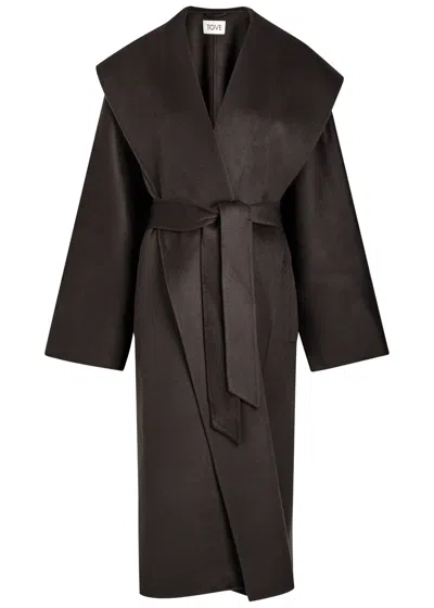 Tove Fenn Belted Wool-blend Coat In Brown