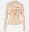 Tove Fina Draped Stretch-jersey Top In Nude